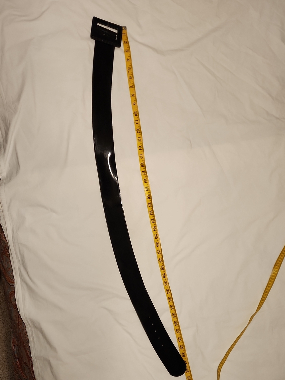 Black Patent Waist Belt for Women